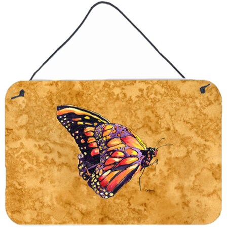 Carolines Treasures Butterfly On Gold Aluminium Metal Wall Or Door Hanging Prints 8858DS812